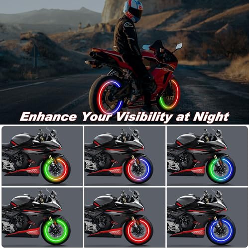 QVEVDACAR 4Pcs Tire Valve Cap Lights, Glow in The Dark LED Tire Valve Lights Waterproof Rechargeable Wheel Flashing Lamp for Car Bike Motorcycle Accessories - Image 3