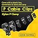 Orgrimmar 200 Pcs Black Nylon Plastic R-Type Cable Clamps 3/16