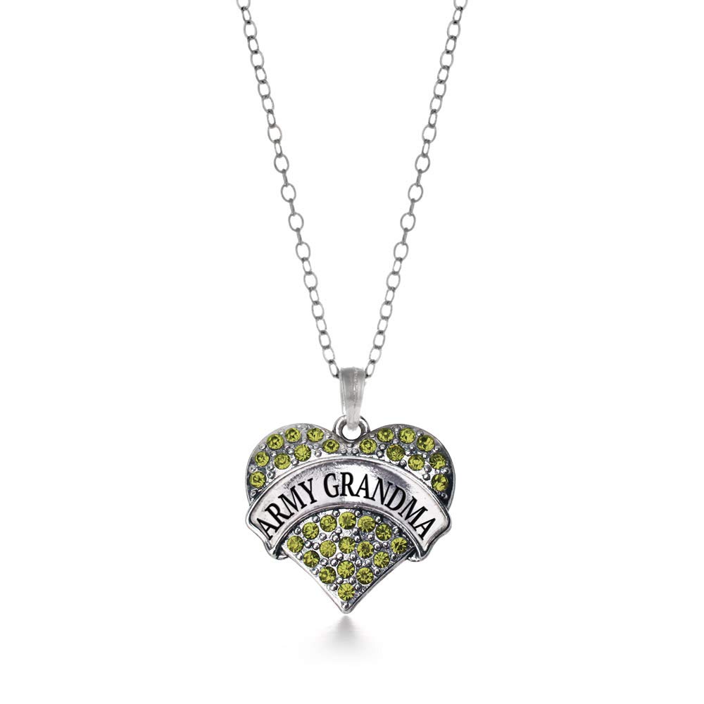 Inspired Silver - Silver Pave Heart Charm 18 Inch Necklace with Cubic Zirconia Jewelry