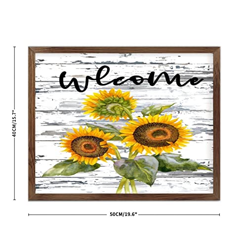 Murs vides ? Adoptez la décoration murale sunflower encadrée en bois pour raviver la pièce
