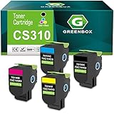 GREENBOX Remanufactured CS410DN Toner Cartridge Replacement for Lexmark 70C1HK0 70C1HC0 70C1HM0 70C1HY0 High Yield for Lexmark CS310dn CS410dn CS310n CS310 CS510de CS410n CS410dtn Printer (4 Pack)