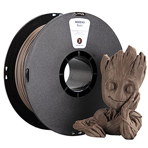 Filament d'impression 3D PLA Wood K5 kexcelled - 1,75 mm - +/- 0,03 mm - Bobine 1 kg - Marron