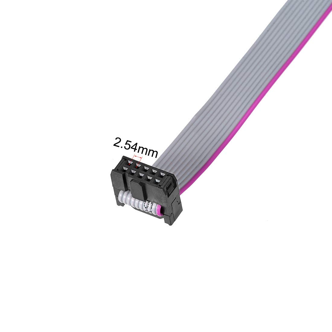 IDC Wire Flat Ribbon Cable FC/FC Connector A-type 10 pin 2,54 mm Pitch 1 m Length Grey