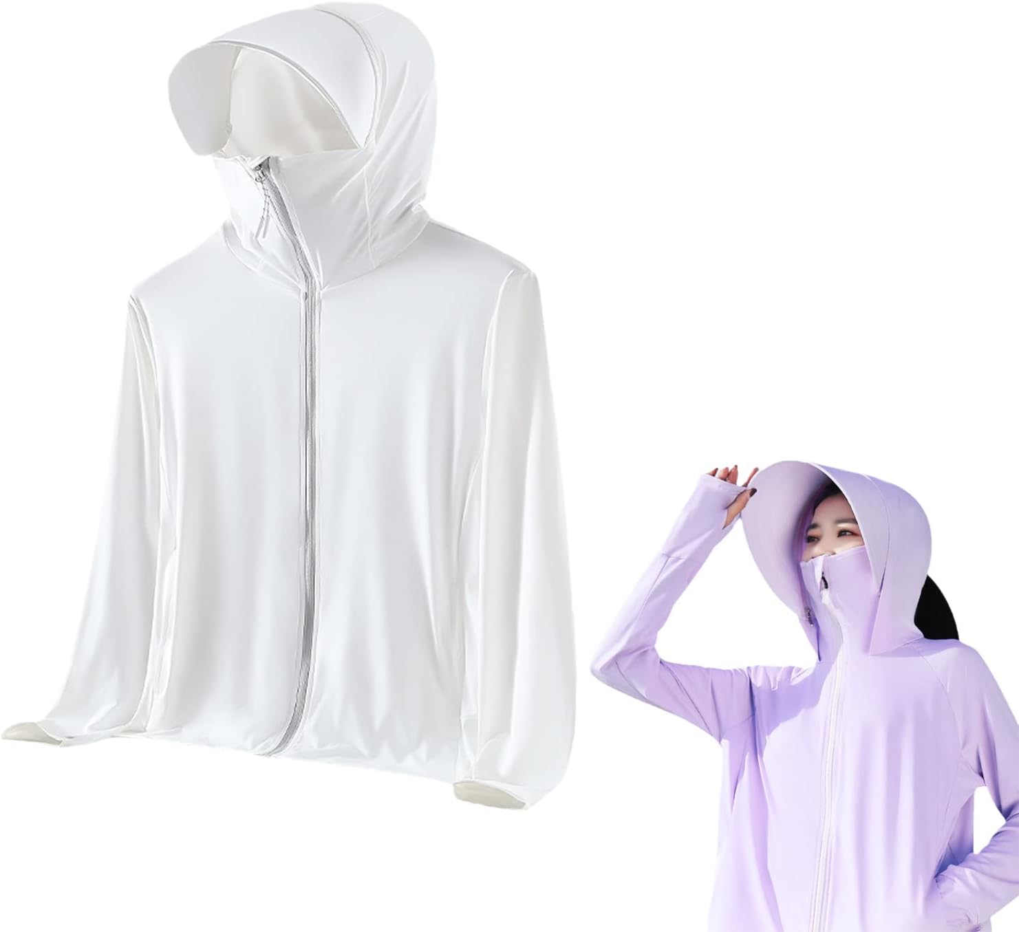 Lightweight Sun Protection Clothing For Men And Women Summer Long Sleeve Ice Silk Zip Up Hoodie Sun Protective Shirts