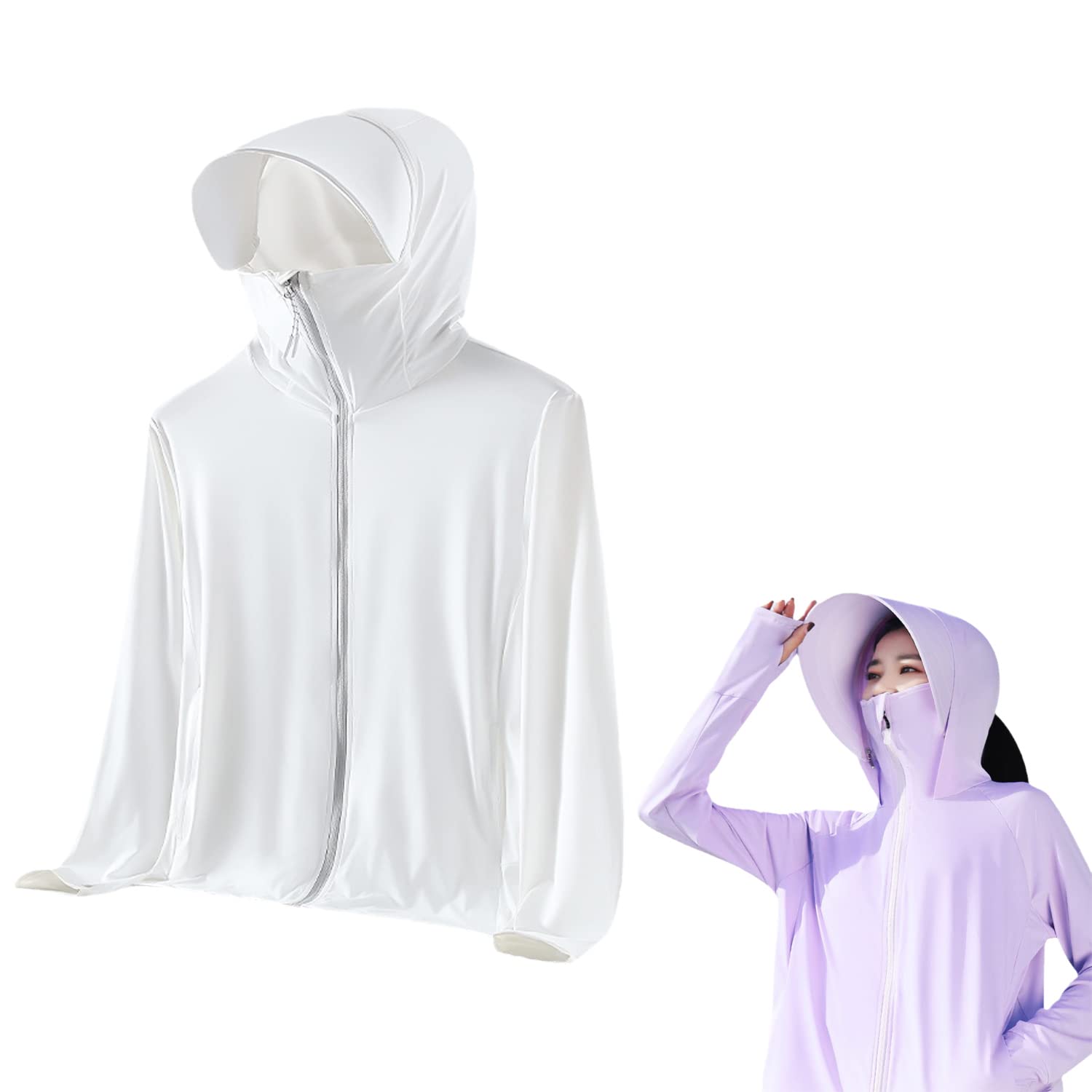 vdhwter Lightweight Sun Protection Clothing For Men And Women Summer Long Sleeve Ice Silk Zip Up Hoodie Sun Protective Shirts-picture-44