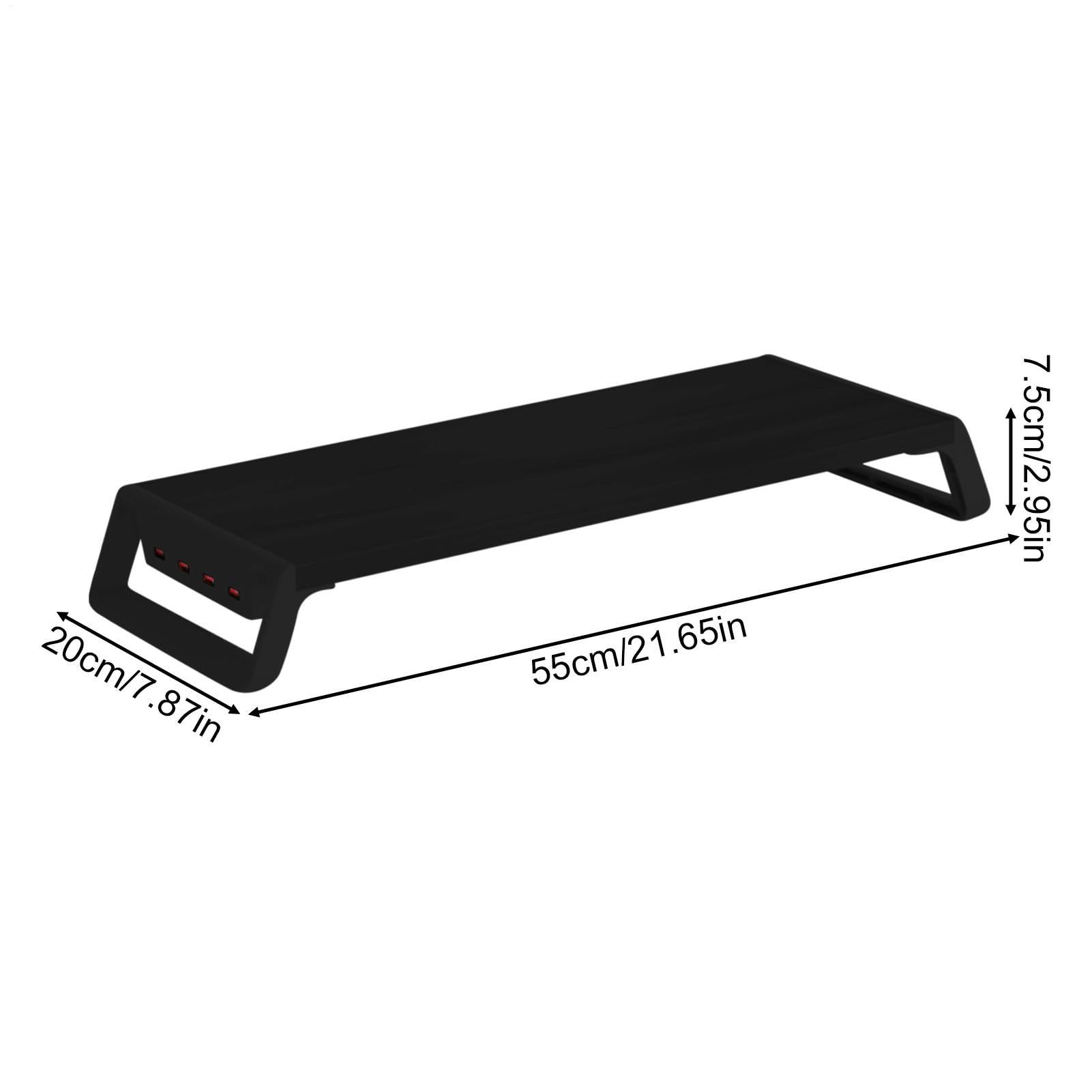 Podwyższenie do monitorów komputerowych, z 4 portami USB, akcesoria biurowe, na monitor komputerowy z drewna, do domu, biura, mieszkania, akademika