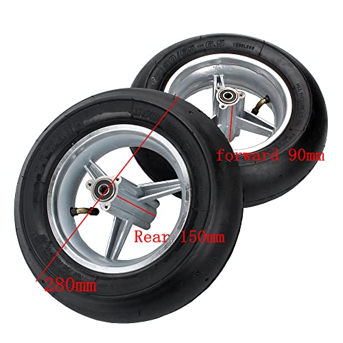 Pocket bike Front 90/65-6.5 rear 110/50-6.5 Smooth Tires Tire Suitable for 2 stroke Front and Rear Tire Accessories of Rocket motor scooter Mini Motorcycle (One Front 90/65-6.5 (tire + wheel)) - Image 4