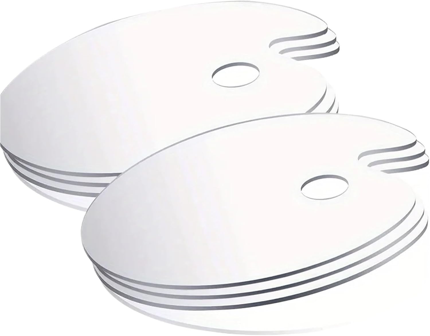 AYWTIUN 6 stuks transparante acrylverfpalet met duimgat, non-stick oil paint palet ovaal shaped artist painting palet mixing palet om te schilderen