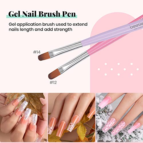 Beetles Gel Nail Brush, 7Pcs Poly Extension Gel Brush, Nail Art Tips Builder Brush Nail Painting Brush Pen Set For Home And Salon Use #TOP4