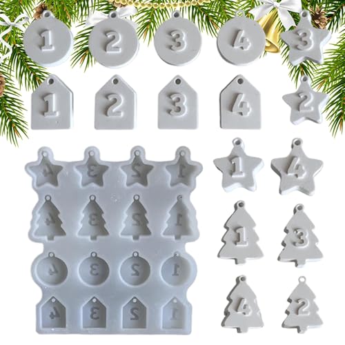 Moldes de silicona para manualidades, moldes para navideños,Moldes de de silicona antiadherentes - Moldes de resina con colgante flexible, moldes de creativos para resina