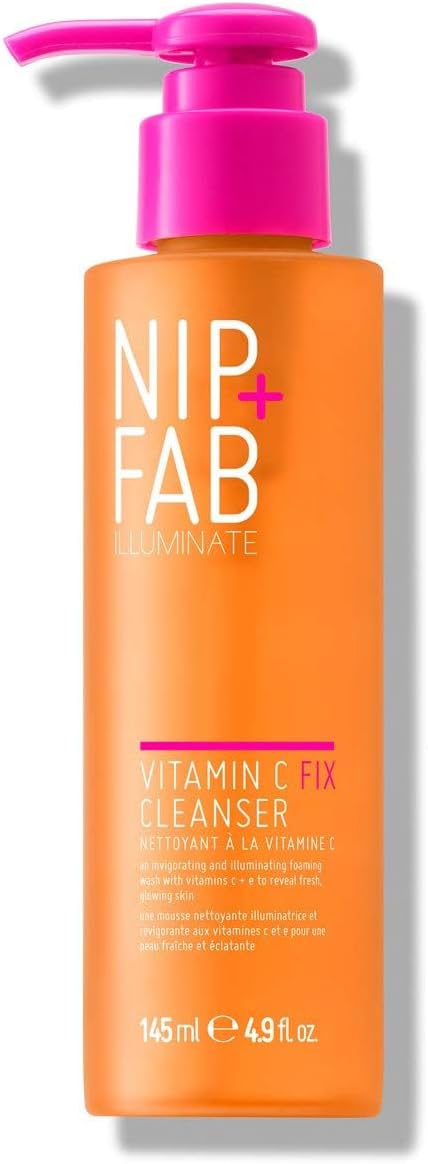 Nip + Fab Vitamin C Fix Gel Cleanser Brightening Hydrating Facial Cleansing Face Wash for Skin Toning, 4.9 Fl Oz