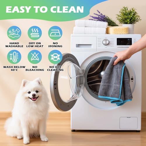 Feirdhoo 3er Pack Hundehandtuch Haustierhandtücher, 40x70cm, Super Saugfähig und Schnelltrocknend, Weiche Waschbare Tücher, Ideal für kleine bis mittelgroße Hunde und Katzen