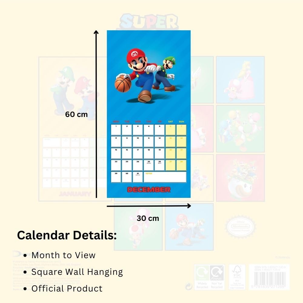 Official Super Mario Square Calendar 2025