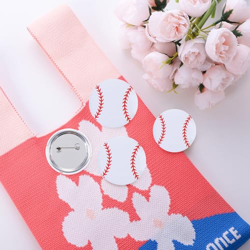 LIGHUFEIC 18Pcs Baseball Buttons Pins Softball Gifts for Team,1.97Inch Round Little Hat Pin,Baseball Accessory Hat and Bag Accessories for Players and Fans