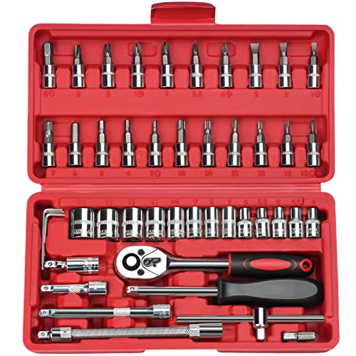profiwoab 46 Pezzi Set di Chiavi a Bussola,Metric Bit Set