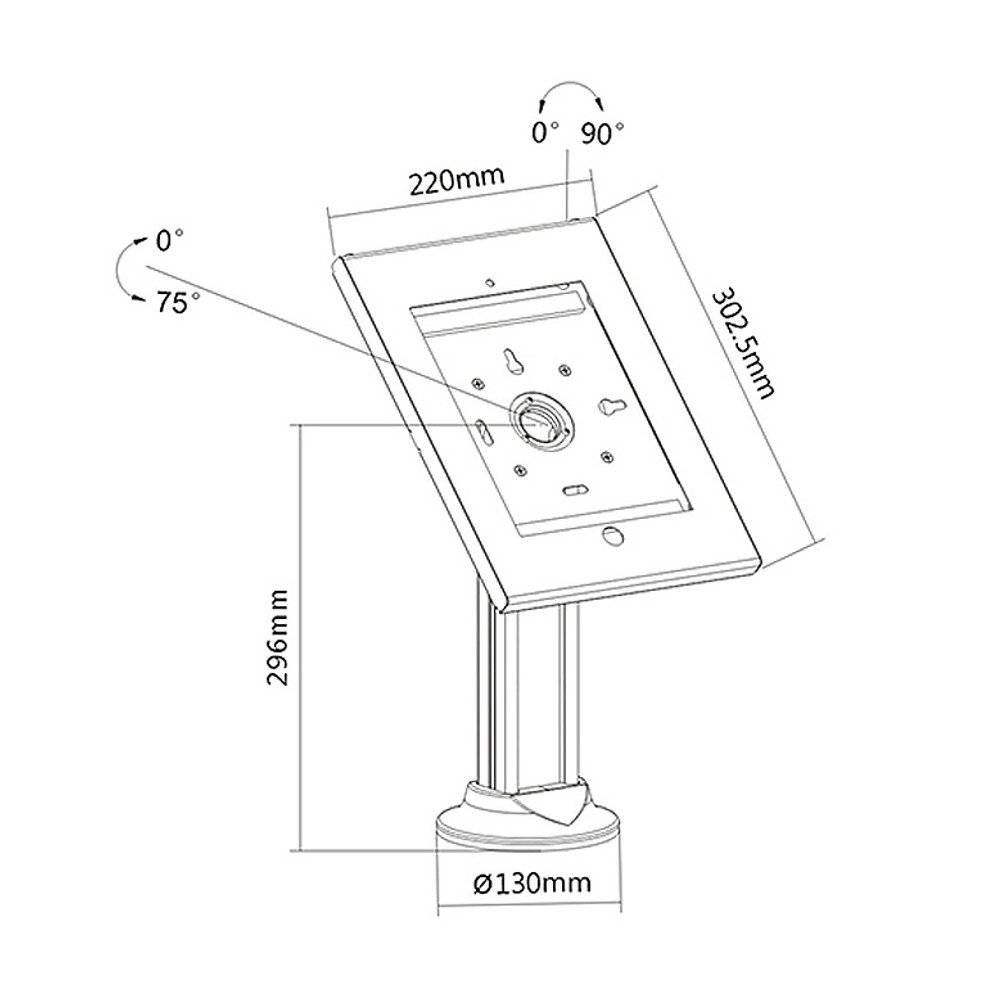 Maclean MC-677 Support Universel pour Tablette avec verrou antivol pour iPad 2/3/4/Air/Air2