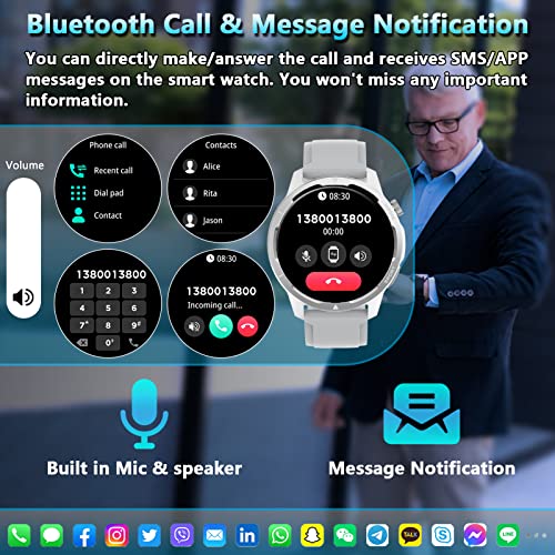 Smart Watch For Ios And Android Phones, (Answer/Make Calls) Bluetooth Smartwatch With Heart Rate/Sleep/Blood Oxygen Monitor, 1.39" Waterproof Fitness Tracker Watch Fitness Tracker Watch For Women/Men #TOP1