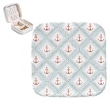 Boîte de rangement à bijoux en cuir synthétique - Petite boîte à bijoux en forme d'ancre et de ligne de dépôt de photos