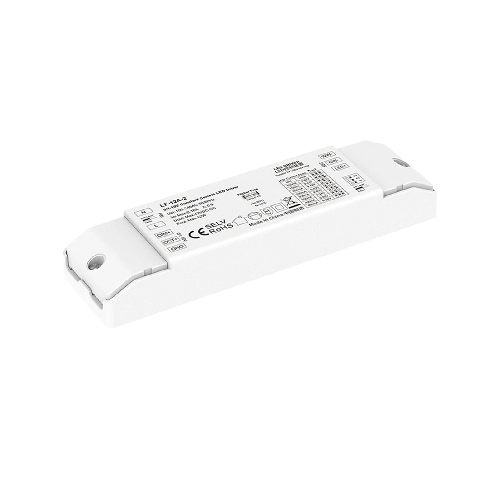 Driver LED 12W CCT alimentation variable transformateur 220V 0-10V