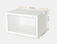 Vista 2 de SupBro Caja de colección LED, control de voz, caja de almacenamiento de zapatos de fácil acceso, almacenamiento apilable para zapatos con puerta