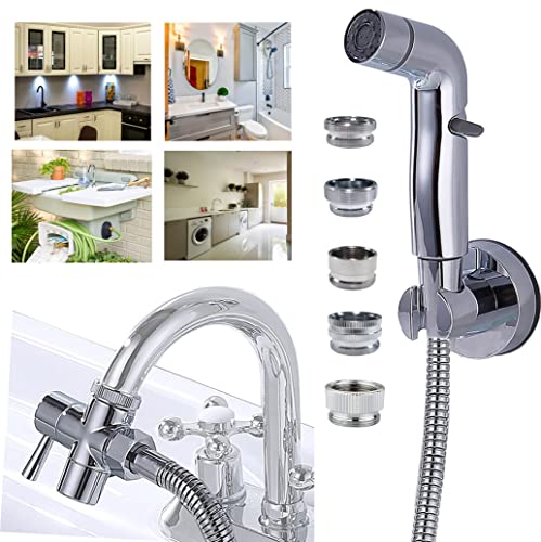 Spülbeckenschlauch, Dusch-Aufsatz, Duschaufsatz für Badewannen-Wasserhahn, Bidet-Sprüher, Wasserhahn-Sprüher, Schlauchspüler für Wäsche, Badezimmer, Küche (178 cm Schlauch), Chrom Cover