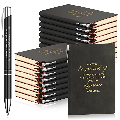 Lot de 20 carnets A6 et stylos de motivation pour cadeaux d'employés et bureau