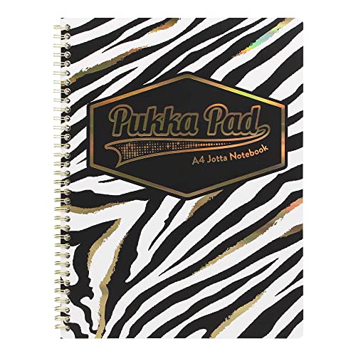 Pukka Pad, Dzikie notatniki A4+ Jotta – 2 sztuki w zestawie zebry i panterka – 160 stron papieru 80 g/m2 w linie