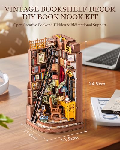 Rolife Silent Corner Study Book Nook Kit for Adults to Build with Lights - Image 5