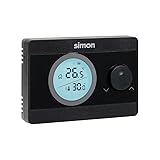 Simon – Termostato Digital ON/Off, Compatible con Sistemas de Calefacción y Aire Acondicionado, 5°C y 30°C, Pantalla Retroiluminada, Control Sencillo en Superficie, Color Negro