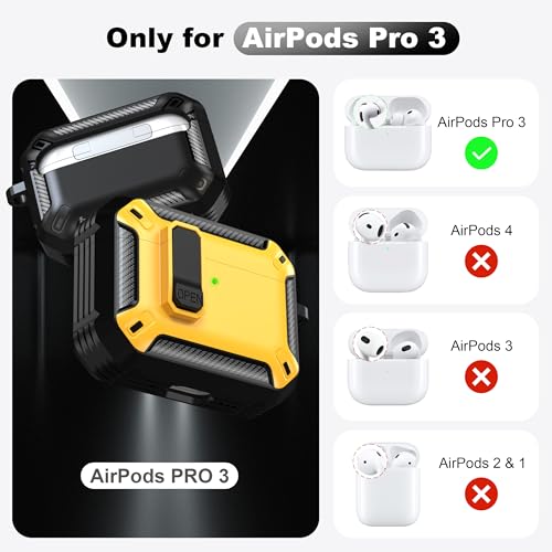 Image of AirPods Pro 3 Case with Magnetic Safety Lock Phone Stand Magsafe, Yellow