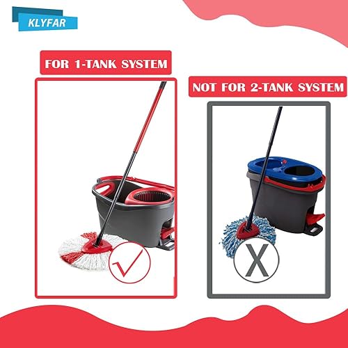 Miniatura 2 de Paquete de 3 cabezales de repuesto para fregona Ocedar Easywring con sistema de 1 tanque, repuesto de repuesto de fregona de microfibra, fregona de