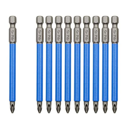 Cyful 10Pcs Magnetic PH2 Phillips Bits Set 3.5 inch Long Anti Slip #2 Bit (PH2 x 90MM)