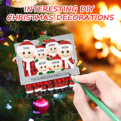 Personalized Christmas Ornament 2022, Christmas Tree Ornament, Frame Personalized Happy Family Made Of Ceramic, Christmas Diy Name Hanging Pendant, Cute Tree Decorations (Family Of 5) #TOP2