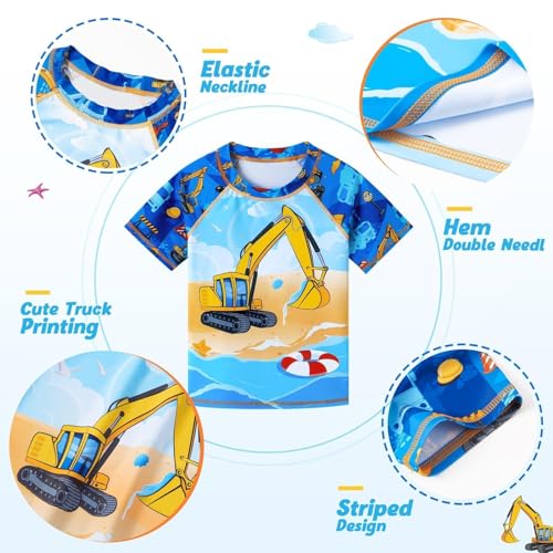 Image of Kids Swimsuit Boys Two Pieces Shark Swimsuit Toddler Rash Guard and Trunk