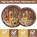 Tevxj 96PCS Western Tableware Set Cowboy Paper Plates Cowboy Themed Party Plates Napkins Forks for Baby Shower Birthday Party Decorations Supplies 24 Guests