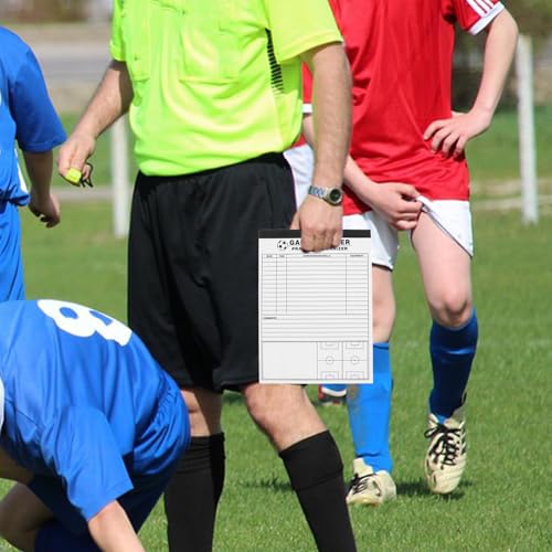 MOBUTOFU Football Score Record Book Referee Scorekeeping Notebook Tactical Pages, Sturdy Paper, Coaching Officiating Supply for Soccer Matches and Game Statistics