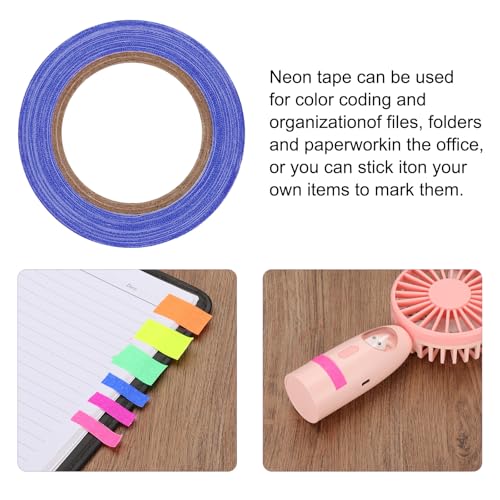 Image of PATIKIL Neon Gaffer Cloth Tape, 0.4 Inch x 32.8 Feet Colored Cotton Glow Tape Markers Fluorescent Blacklight Glow in The Dark Reflect Tape Stickers for Party Decorations, Dark Blue