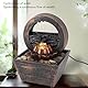 Zimmerbrunnen Tischbrunnen Lotusblumen Stein Deko Springbrunnen 17 x 11 x 11 cm Klein LED Desktop Wasserfall Brunnen Feng Shui Pools Wasserbrunnen für Home Büro