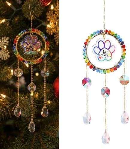 Pet Memorial Suncatcher, Rainbow Bridge Dog Memorial Gifts, Pet Loss, Pet Sympathy, Thoughtful Dogs and Cats Remembrance Sun Catcher, Bereavement Gifts