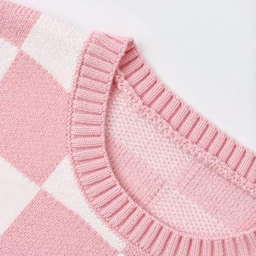 Image of Women's Sweater Vest,Y2K Sleeveless Pattern Preppy Style Knitted Crop Tank Top for Girl