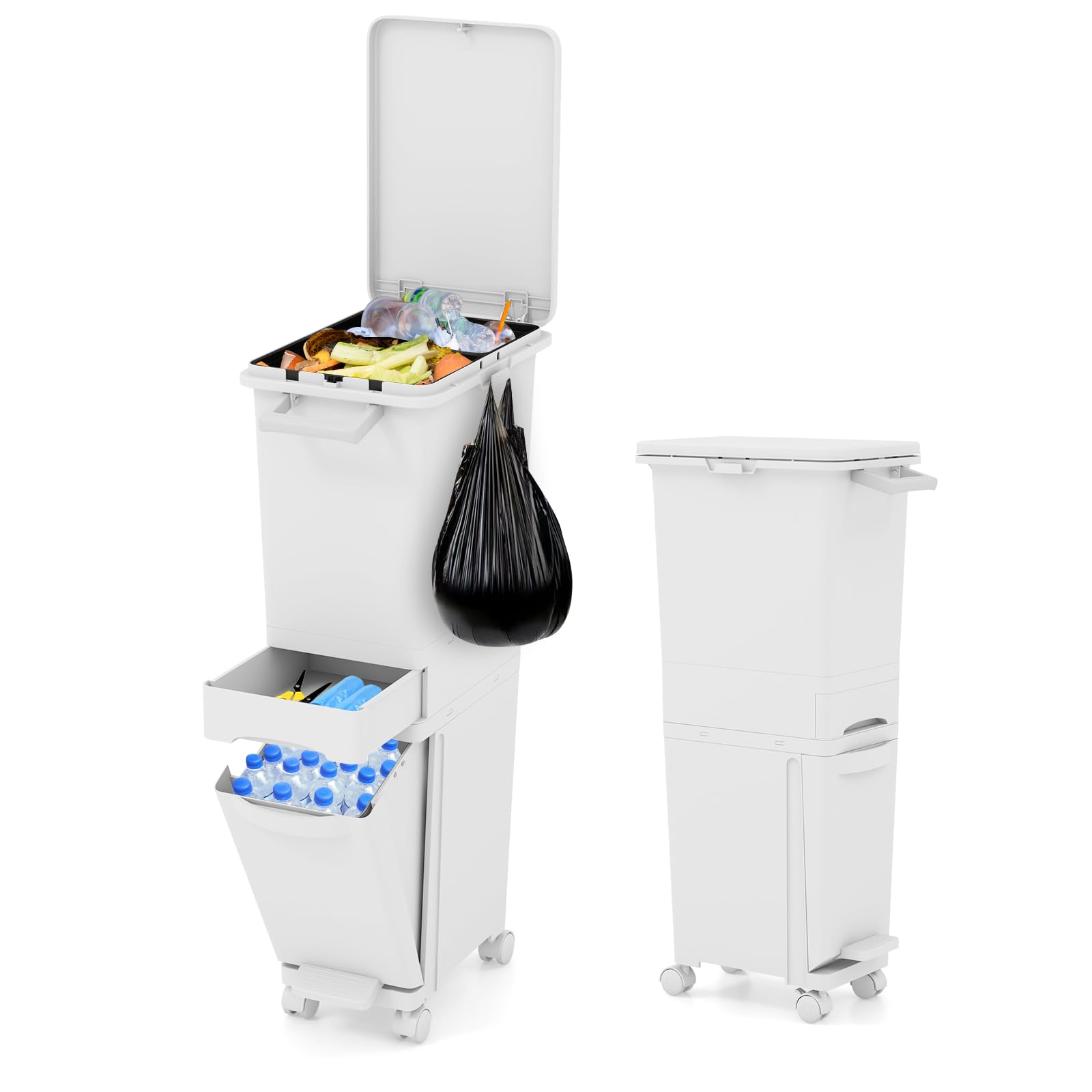 Sortibox set di 4 bidoni della spazzatura (80 litri 4x25L) cestino