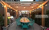 Pack of 2 Outdoor Heavy Duty Commercial String Lights 24 Feet Long with 12 Hanging Dropped Sockets- 14 Gauge Black Wire- Bulbs Not Included
