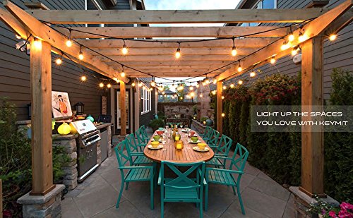 AMLIGHT Pack of 2 Outdoor String Lights, Heavy Duty Commercial Weatherproof Patio Lighting Strands Without Bulb