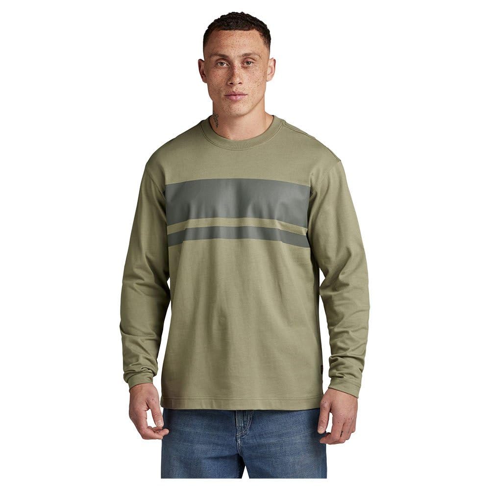 G-Star Men's Placed Stripe Boxy T-Shirt, Green (shamrock D24367-C784-2199), S