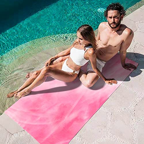 Yiction Microfiber Beach Towels For Adults, Sand Free Beach Towels Oversized, 70.9X35.5 Large Quick Dry Beach Towel Pink #TOP4