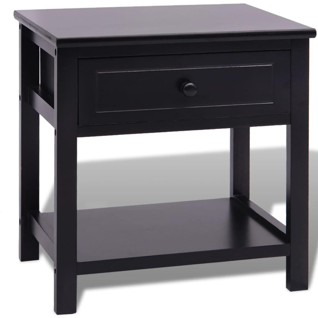 Table de nuit élégante en bois noir pour sublimer votre chambre à coucher
