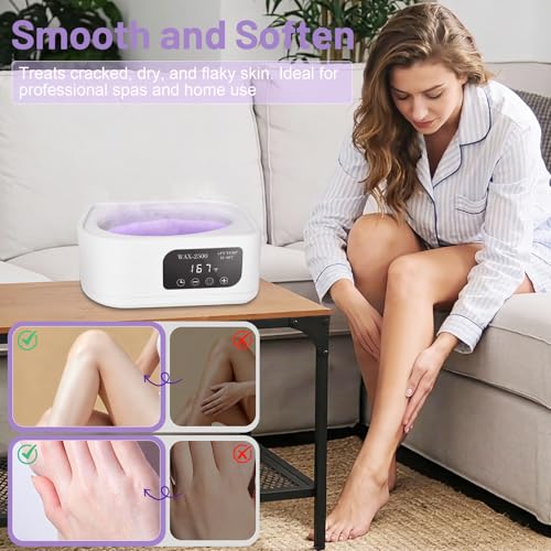 Image of Yofuly Paraffin Wax Machine for Hand and Feet, 3500ml Home Paraffin Wax Bath with Auto-Timer for Arthritis, Professional Nail Salon Paraffin Wax Warmer Nourishing and Moisturizing Kit, White