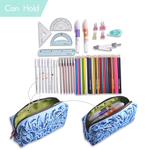 LParkin Orca Pencil Case for Stationery Killer Whale Orca Gift for Whale Lover Orca Pencil Pouch with Zipper for School Office Stationery Organizer Cosmetic Bag Coin Pouch - Image 3