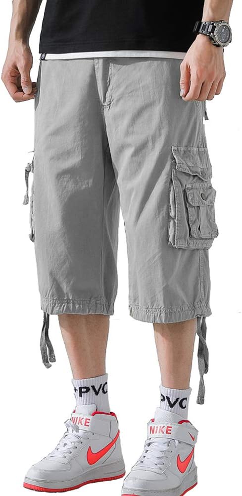 Osmyzcp Mens Casual Loose Fit Cargo Shorts Camo Shorts with Multi Pockets Fashion Shorts