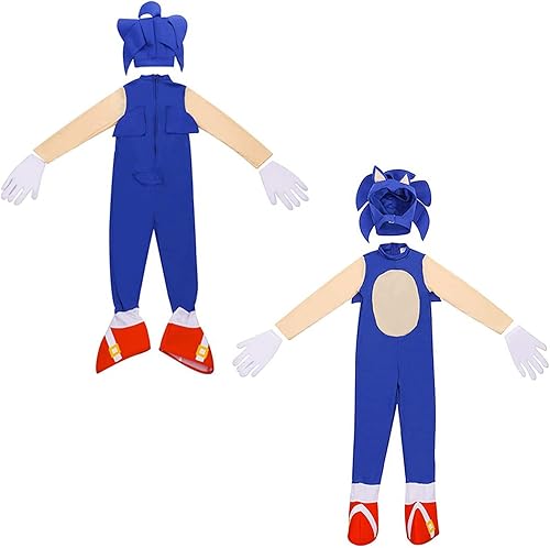 Miniatura 4 de Enterizo de The Hedgehog para niño y niña con guantes para la cabeza, traje de cosplay en general, trajes de traje sónico